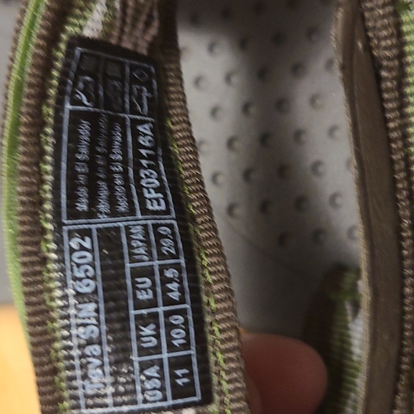 Green Teva sandals